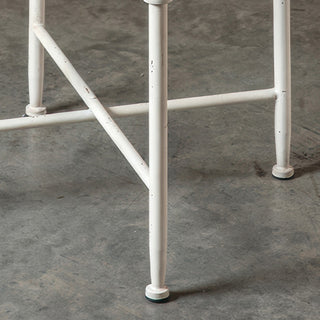 Whitewashed Turned Metal Accent Table