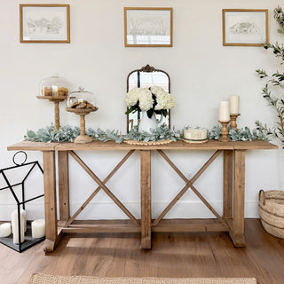 Rustic Farmhouse X-Base Console Table