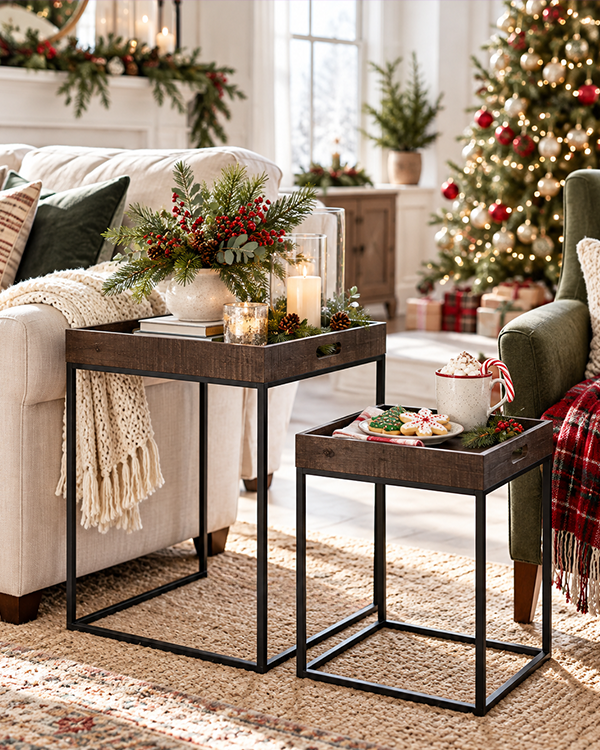 Butler Tray Side Tables, Set of 2