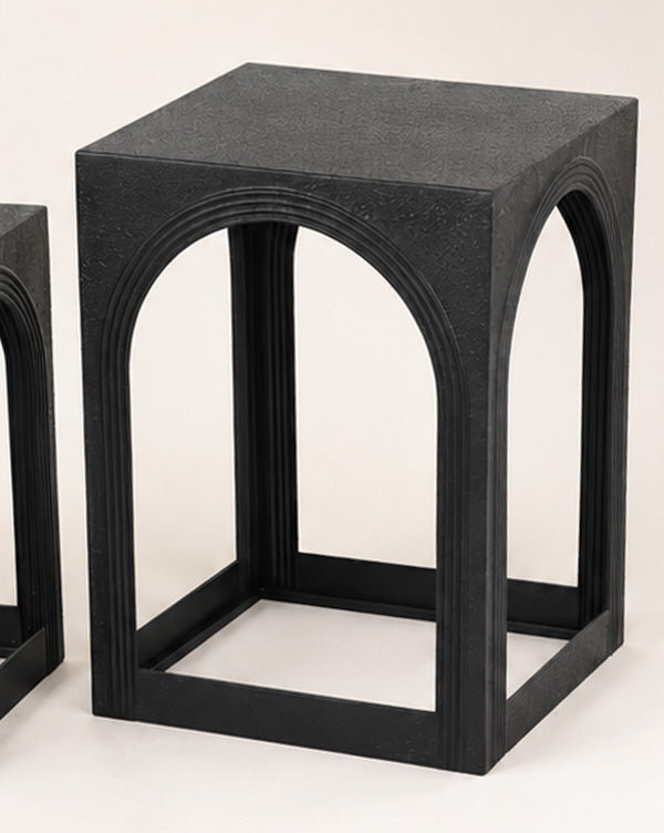 Architectural Arched Metal Nesting Side Tables, Set of 3 | White or Black