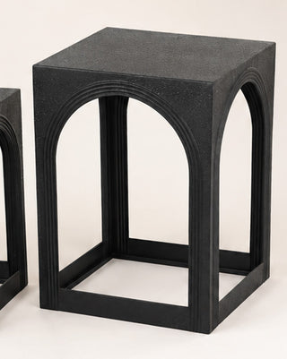 Architectural Arched Metal Nesting Side Tables, Set of 3 | White or Black