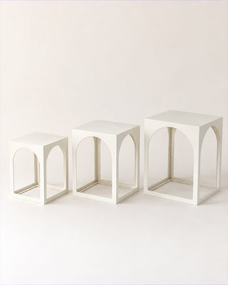 Architectural Arched Metal Nesting Side Tables, Set of 3 | White or Black