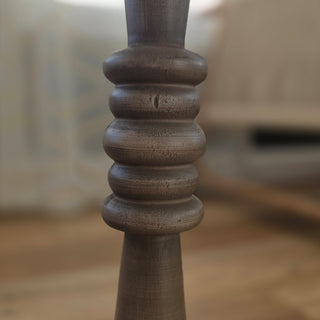 Natural Wood Round Pedestal Accent Tables