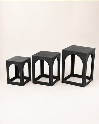 Architectural Arched Metal Nesting Side Tables, Set of 3 | White or Black
