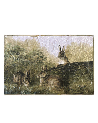 Vintage Botanical Rabbit Paper Tapestry Wall Art