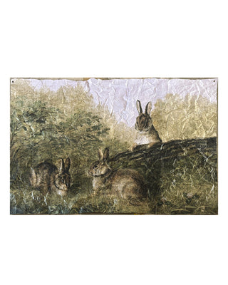 Vintage Botanical Rabbit Paper Tapestry Wall Art