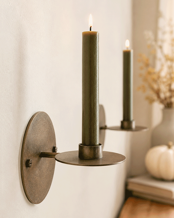 Modern Metal Wall Taper Holders, Set of 2, Choose Your Style