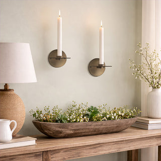 Modern Metal Wall Taper Holders, Set of 2, Choose Your Style
