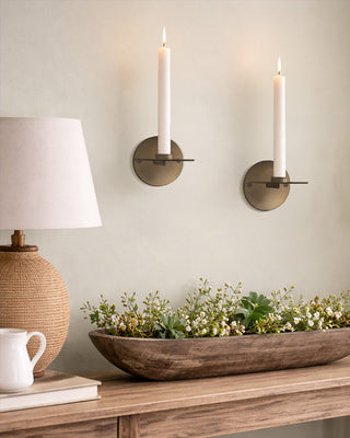 Modern Metal Wall Taper Holders, Set of 2, Choose Your Style