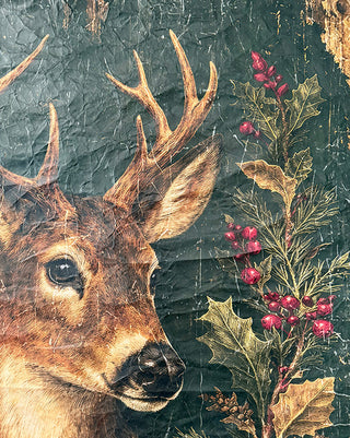 Vintage-Inspired Reindeer Paper Wall Tapestry