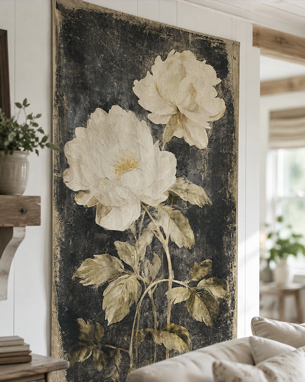 Large Vintage Inspired Floral Wall Tapestry