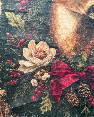 Vintage-Inspired Reindeer Paper Wall Tapestry