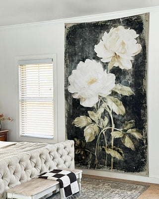 Large Vintage Inspired Floral Wall Tapestry