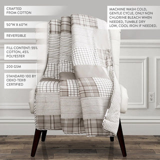 Reversible cotton patchwork throw blanket product features