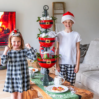 Santa Claus 3-Tier Metal Serving Stand | 42 Inch Festive Showstopper