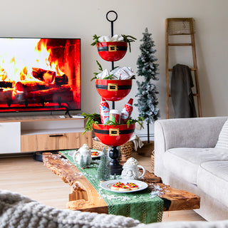 Santa Claus 3-Tier Metal Serving Stand | 42 Inch Festive Showstopper