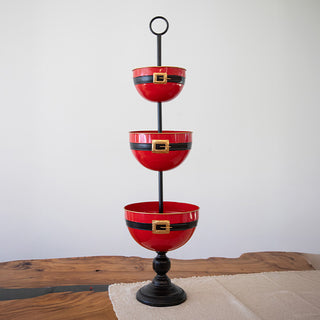 Santa Claus 3-Tier Metal Serving Stand | 42 Inch Festive Showstopper