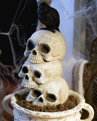 Estate Skull Topiary with Urn