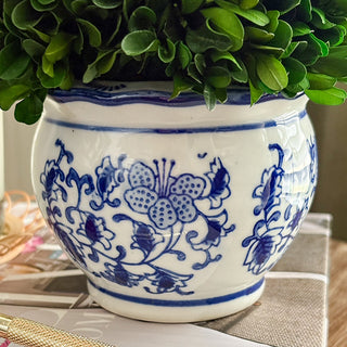 Blue Willow Preserved Boxwood Topiary, Choose Your Style