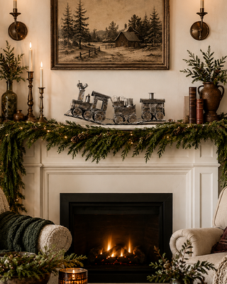 Metal Holiday Train 28 Inch Antique Bronze Christmas Decor