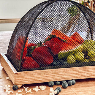 Rustic wooden base fruit storage tray