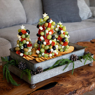 Nesting Corrugated Metal Tray Risers, Set of 2