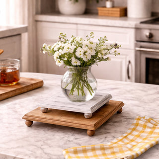 Rustic wooden riser tray farmhouse kitchen decor