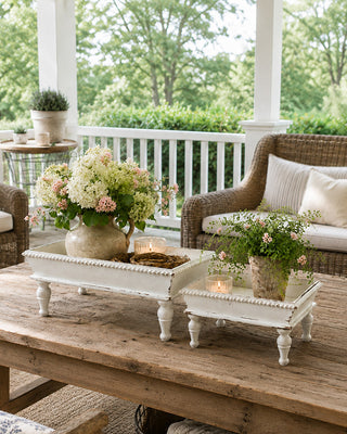 White Footed Tray, Set of 2 | Cottage Charm