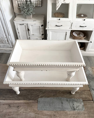 White Footed Tray, Set of 2 | Cottage Charm