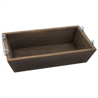 Rustic Wood Nesting Tray Set of 3 with Metal Handles