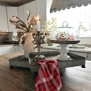 Nesting Corrugated Metal Tray Risers, Set of 2