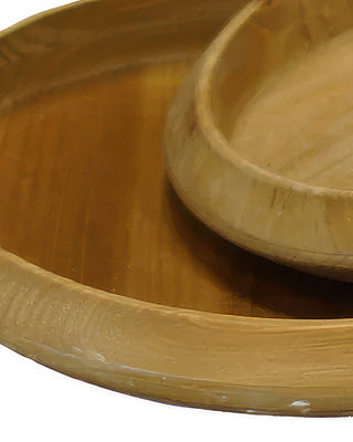 Carved Wood Serving Trays, Set of 2
