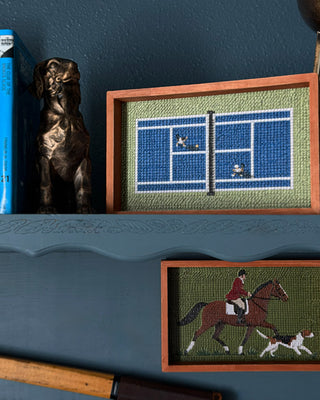 Cottage Needlepoint Wood Valet Trays, Set of 5