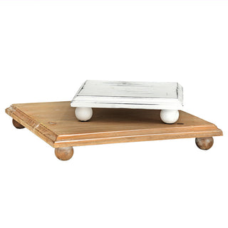 Farmhouse wooden display riser pedestal tray set