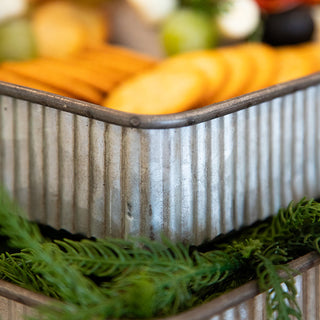 Nesting Corrugated Metal Tray Risers, Set of 2