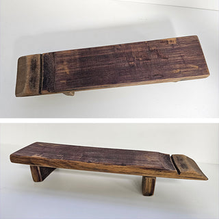 Handmade rustic wood serving board riser product view