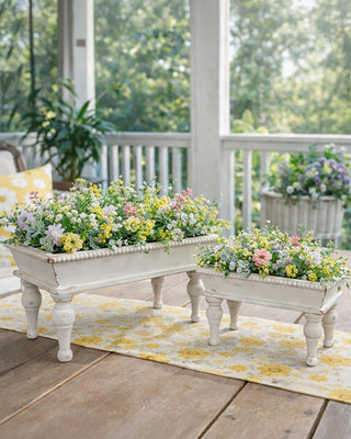White Footed Tray, Set of 2 | Cottage Charm