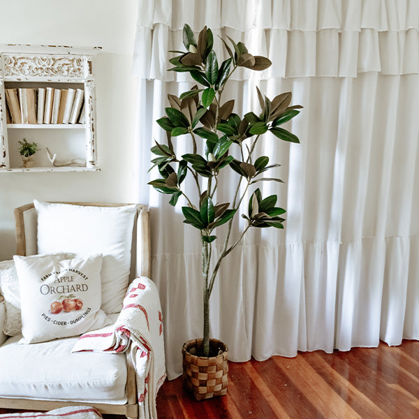 indoor magnolia plant 71 Inch Faux Magnolia Tree with White Buds