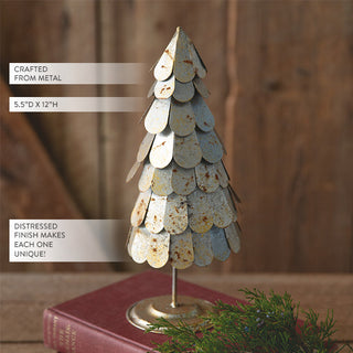 Rustic Scalloped Distressed Metal Christmas Tree