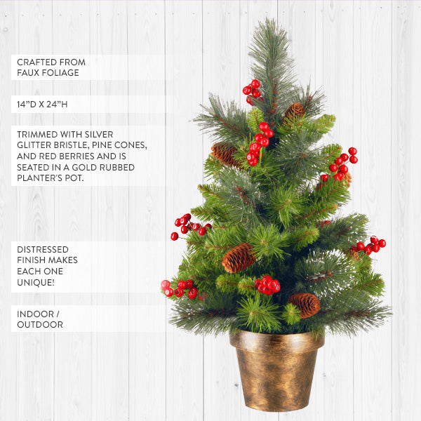christmas indoor planter christmas-tree-in-gold-planter