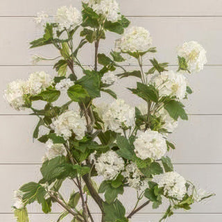 4-Foot Faux White Hydrangea Blossom Tree with Ceramic Pot