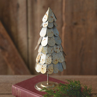 Rustic Scalloped Distressed Metal Christmas Tree