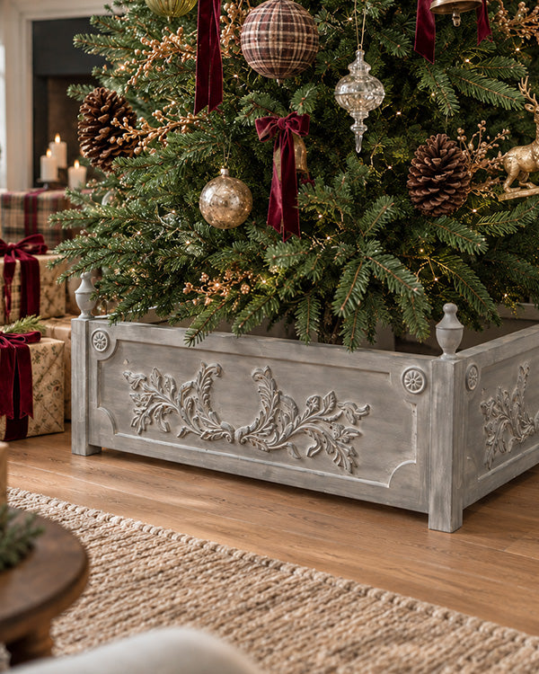 Fir wood Christmas tree collar rustic farmhouse