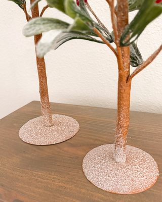 Kiss Me Berry Tree, Set of 2 Red Berry Accent Trees