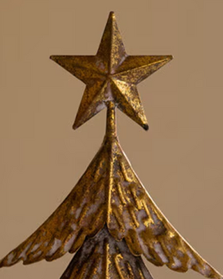 Sculpted Antique Gold Christmas Trees, Set of 2