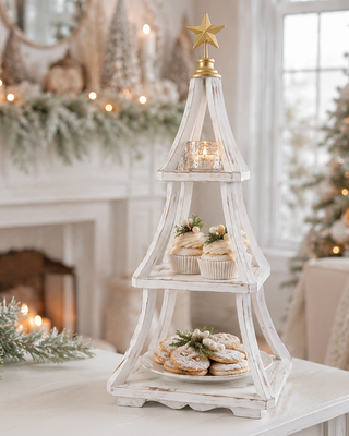 Stackable Tree Shelf Fir Wood 28 Inch Christmas Display Shelving