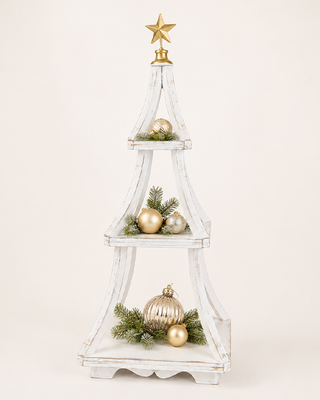 Stackable Tree Shelf Fir Wood 28 Inch Christmas Display Shelving