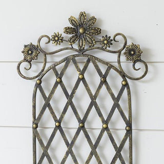 farmhouse wall trellis with basket
