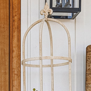Tall decorative metal trellis for front porch