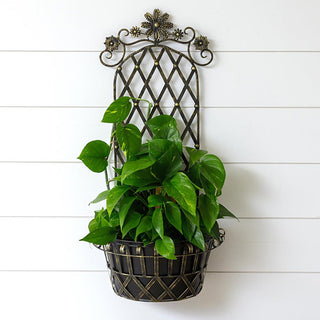 decorative metal wall planter outdoor indoor